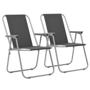 vidaXL Składane krzesła turystyczne, 2 szt., 52 x 59 x 80 cm, szare vidaXL 44381