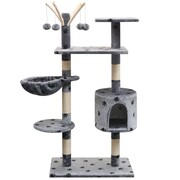 vidaXL Drapak dla kota, 125 cm, szary z wzorem w kocie łapki vidaXL 170481