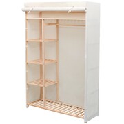 vidaXL Szafa z drewna sosnowego i tkaniny, 110 x 40 x 170 cm vidaXL 42976