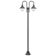vidaXL Latarnia ogrodowa 2-punktowa, 220 cm, aluminium, E27, brązowa vidaXL 44209