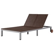 vidaXL Leżak ogrodowy z polirattanu, 207 x 130 x 88 cm, brązowy vidaXL 43976