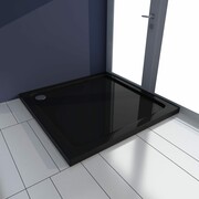 vidaXL Kwadratowy brodzik prysznicowy ABS czarny 80 x 80 cm vidaXL 141456