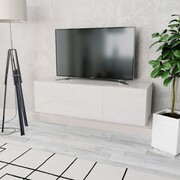 vidaXL Biała szafka pod TV, 120x40x34 cm, płyta wiórowa, wysoki połysk vidaXL 244870