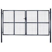 vidaXL Brama ogrodowa z siatki, galwanizowana stal, 289x200 cm, szara vidaXL 143367