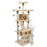 vidaXL Drapak dla kota 170 cm, 2 domki, beż vidaXL 170096