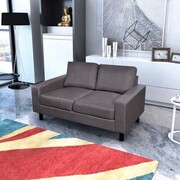 vidaXL 2-osobowa sofa materiałowa, ciemnoszara vidaXL 241616