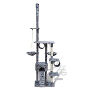 vidaXL Drapak dla kota 220 - 240 cm, 1 domek, Szary z motywem w łapki vidaXL 170100