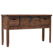 vidaXL Stolik konsola, lite drewno jodłowe, 131x35,5x75 cm, brązowy vidaXL 246121