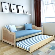 vidaXL Wysuwane łóżko sosnowe/sofa 200x90 cm Naturalny kolor vidaXL 242954