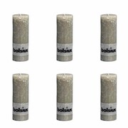 Bolsius Świece rustykalne x6 190x68 mm Kamienny szary Bolsius 400678