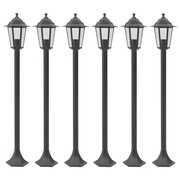 vidaXL Lampy ogrodowe, 110 cm, E27, aluminium, 6 szt., brązowe vidaXL 44205