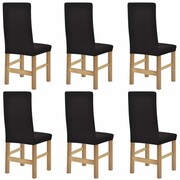 vidaXL Elastyczne pokrowce na krzesła, prążkowane, 6 szt., brązowe vidaXL 131042