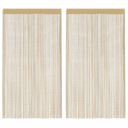 vidaXL Zasłony sznurkowe, 2 sztuki, 140 x 250 cm, beżowe vidaXL 132405