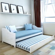vidaXL Wysuwane łóżko sosnowe/sofa 200x90 cm Białe vidaXL 242953