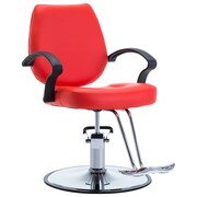 vidaXL Fotel barberski ze sztucznej skóry, czerwony vidaXL 110163