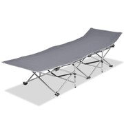 vidaXL Składany leżak, szary, stal, 186x67,5x49 cm vidaXL 42924