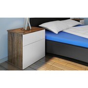 vidaXL Stoliki-szafki nocne z szufladą, brązowo-białe, 2 szt. vidaXL 240079
