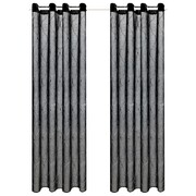 vidaXL Haftowane, przezierne zasłony, 2 szt., 140 x 175 cm, czarne vidaXL 133143