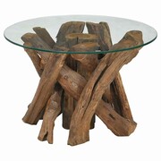 vidaXL Stolik kawowy z kawałków drewna tekowego, okrągły 60 cm vidaXL 243473