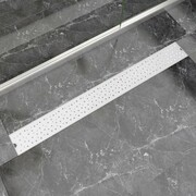 vidaXL Kratka odpływowa, liniowa, 1030x140 mm, wzór w kropki, stal nierdzewna vidaXL 142194