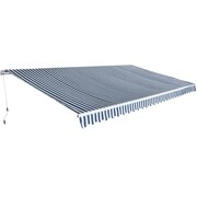 vidaXL Markiza zwijana ręcznie, 600 cm, niebiesko-biała vidaXL 42155