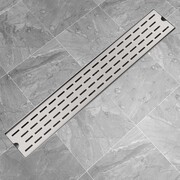 vidaXL Kratka odpływowa, liniowa, 730x140 mm, wzór linii, stal nierdzewna vidaXL 142179