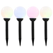 vidaXL Kuliste lampy solarne do ogrodu, 4 szt., LED, 15 cm, RGB vidaXL 44457