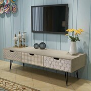 vidaXL Szafka pod TV z 3 szufladami, 120x40x36 cm, szara vidaXL 243399