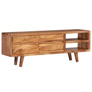 vidaXL Szafka TV z rzeźbionymi drzwiami, drewno akacjowe, 117x30x40 cm vidaXL 244973