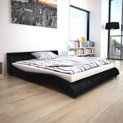 vidaXL Łóżko ze sztucznej skóry z materacem Memory Foam 160 x 200 cm czarne vidaXL 273911