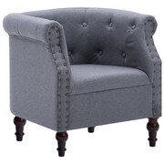 vidaXL Fotel tapicerowany tkaniną, 67 x 60 x 67 cm, jasnoszary vidaXL 247006