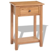 vidaXL Stolik tylu konsola z drewna dębowego, 50x32x75 cm, brązowy vidaXL 243932