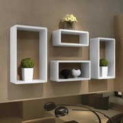 vidaXL Półki wiszące, MDF x4, Białe vidaXL 240345