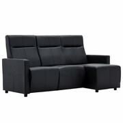 vidaXL Sofa z leżanką i odchylanym oparciem, sztuczna skóra, czarna vidaXL 247176