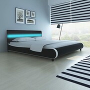 vidaXL Łóżko z oświetleniem LED w zagłówku + materac vidaXL 272309