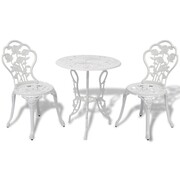 vidaXL Zestaw mebli bistro ze stopu aluminium, biały, 3 części vidaXL 42165