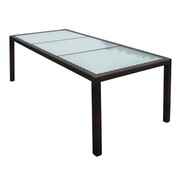 vidaXL Ogrodowy stół jadalniany z polirattanu, 190x90x75 cm, brązowy vidaXL 44068