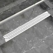 vidaXL Kratka odpływowa, liniowa, 930x140 mm, wzór fali, stal nierdzewna vidaXL 142187