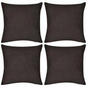 vidaXL 4 Brązowe bawełniane poszewki na poduszki 50 x 50 cm vidaXL 130914
