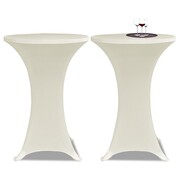 vidaXL Obrus na stół barowy Ø 60 cm kremowy rozciągany 2 szt vidaXL 241207