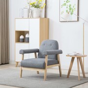 vidaXL Fotel tapicerowany tkaniną, jasnoszary vidaXL 246642