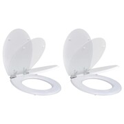 vidaXL Deski sedesowe wolnoopadające, 2 szt., MDF, białe vidaXL 275885