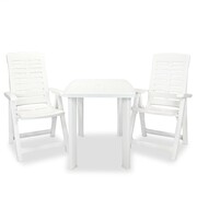 vidaXL Zestaw mebli ogrodowych bistro, 3 części, biały, 101x68x72 cm vidaXL 275073