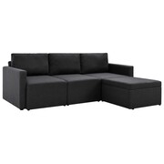 vidaXL 3-osobowa kanapa rozkładana, obicie materiałowe, ciemnoszara vidaXL 245553