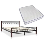 vidaXL Metalowe łóżko z materacem z pianki memory, 160x200 cm, czarne vidaXL 275648