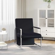 vidaXL Nowoczesny fotel z chromowanymi elementami, czarny vidaXL 241006