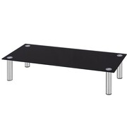 vidaXL Stolik/Podstawka pod Monitor/TV 80x35x17 cm ze szkła, czarny vidaXL 242967