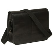 vidaXL Torba listonoszka z prawdziwej skóry, czarna vidaXL 133295