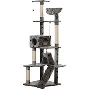 vidaXL Drapak dla kota 191 cm Pluszowy Szary z motywem w łapki vidaXL 170128