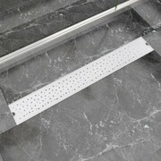vidaXL Kratka odpływowa, liniowa, 830x140 mm, wzór w kropki, stal nierdzewna vidaXL 142192
